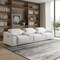 Homeroots 134" White Top Grain Leather Reclining USB Sofa And Storage 643705 - alternate 3
