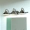Vaxcel Akron 28-in Satin Nickel Farmhouse Barn Wall Sconce, 3 Light Bathroom Vanity Fixture, Metal Shade, White Interior W0377 - alternate 1