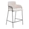 Homeroots Set of Two 26" Cream and Black Faux Shearling and Steel Counter Height Bar Chairs, 2PK 565001 - alternate 1