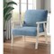 Homeroots 30" Light Blue And Cream Linen Arm Chair 533964 - alternate 6