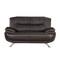 Homeroots 64in Brown And Silver Faux Leather Loveseat 329464 - alternate 8