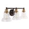 Jonathan Y Manhattan Vintage 25.5" 3-Light Metal/Glass Industrial Rustic LED Vanity, Brass Gold/Oil Rubbed Bronz JYL3546A - alternate 8