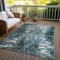 Homeroots 5' X 8' Teal Blue Gray And Charcoal Abstract Washable Indoor Outdoor Area Rug 582927 - alternate 7