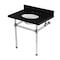 Kingston Brass 30" Black Granite Console Sink with Acrylic Legs, 8-Inch, 3-Hole, Black Granite/Polished Chrome KVPK3030KA1 - alternate 1