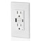 Leviton USBReceptacle, 15A, White, Thermoplastic GUAC1-W - alternate 2