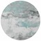 Homeroots 8' Teal Blue And Gray Round Abstract Washable Indoor Outdoor Area Rug 617742 - alternate 4