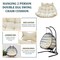 Leisuremod 2-Person Hanging Egg Chair Cushion, Weather-Resistant, Headrest & Zippered Cover ES52C-BG - alternate 7