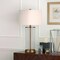 Homeroots 28" Brass Glass Table Lamp With White Drum Shade 524482 - alternate 7
