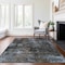 Homeroots 9' X 12' Graphite Charcoal And Silver Abstract Washable Indoor Outdoor Area Rug 587906 - alternate 7