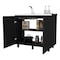 Homeroots 39in Black And Silver Accent Cabinet With One Shelf 518209 - alternate 4