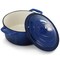 Megachef 2.7 Quart Round Enameled Cast Iron Casserole in Gradient Dark Blue 750124513M - alternate 6