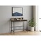 Homeroots 47" Taupe and Black Wood and Metal H-Shape Computer Desk 489894 - alternate 3