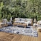 Homeroots 7' X 10' Blue Gray And Navy Blue Floral Indoor Outdoor Area Rug 546688 - alternate 5