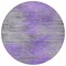 Homeroots 8' Purple Gray And Charcoal Round Abstract Washable Indoor Outdoor Area Rug 587172 - alternate 6