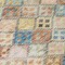 Homeroots 8' Terra Cotta Beige And Teal Blue Round Geometric Washable Indoor Outdoor Area Rug 603283 - alternate 6