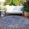 Homeroots 8' Blue And Gray Round Medallion Washable Indoor Outdoor Area Rug 616426 - alternate 7