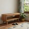 Homeroots 35in Brown Genuine Leather and Solid Wood Upholstered Storage Bench With Cabinet 717481 - alternate 6