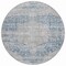 Homeroots 8' Blue And Ivory Round Oriental Washable Indoor Outdoor Area Rug 605105 - alternate 7