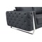 Homeroots 72in Dark Gray And Silver Genuine Leather Loveseat 518568 - alternate 8
