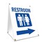 Signmission Restroom With Arrow, 36 Inch x 24 Inch A-frame Yard Sign, Plastic Sign SBC-2436-Restroom With Arrow - alternate 1