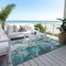 Homeroots 9' X 12' Teal Blue And Ivory Abstract Washable Indoor Outdoor Area Rug 617804 - alternate 6