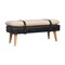 Homeroots 35in Black and Brown Genuine Leather and Solid Wood Upholstered Bench 723431 - alternate 7