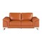 Homeroots 73in Camel And Silver Genuine Leather Loveseat 329610 - alternate 1