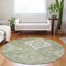 Homeroots 8' Artichoke Green Beige And Ivory Round Medallion Washable Indoor Outdoor Area Rug 589022 - alternate 4