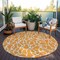 Homeroots 8' Orange And Ivory Round Geometric Washable Indoor Outdoor Area Rug 599300 - alternate 6