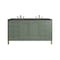 James Martin Vanities Chicago 60 in. Double Vanity, Smokey Celadon, w/ 3 CM Charcoal Soapstone Silestone Top 503-V60D-SC-3CSP - alternate 1