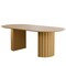 Homeroots 86" Natural Solid Wood Pedestal Base Oval Dining Table 720702 - alternate 1