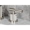 Kingston Brass Widespread Bathroom Faucet with Knurled Handle and Brass Pop-Up, Brushed Nickel FSC8958KNL - alternate 5