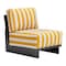 Homeroots 27" White And Yellow And Black Fabric Striped Side Chair 572305 - alternate 9