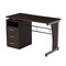 Homeroots 48" Chocolate Wood and Stainless Steel Computer Desk With Three Drawers 723743 - alternate 4