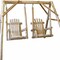 Homeroots 87" Natural Solid Wood Outdoor Double Swing Chair 370295 - alternate 1