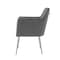 Homeroots Set of Two Light Gray And Silver Upholstered Velvet Dining Arm Chairs 535391 - alternate 6
