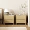 Manhattan Comfort Linda 24in Nightstand in Natural Oak (2-Drawer) - Set of 2 2-NS015-NA - alternate 1