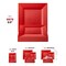 Smarty Had A Party 9.5" Red Square Plastic Dinner Plates (120 Plates), 120PK 6979-CASE - alternate 6