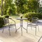 Flash Furniture Lila 23.75in Round Glass Top Metal Table with 2 Silver Aluminum Slat Stack Chairs TLH-071RD-017CSV2-GG - alternate 14