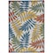 Homeroots 5' X 8' Ivory Yellow Orange Green And Blue Botanical Leaves Indoor Outdoor Area Rug 546675 - alternate 1