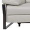 Homeroots 129" Light Gray Top Grain Leather Reclining Metal USB Sofa 720341 - alternate 5