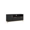 Homeroots Modern Black And Natural Long Door TV Stand 389029 - alternate 7