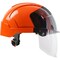 Jsp Type I, Vented Industrial Safety Helmet w/Lightweight ABS Shell, Integrated ANSI Z87.1 Faceshield, 6-P 280-EVSV-ORS - alternate 4