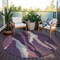 Homeroots 8' Plum Purple And Ivory Round Abstract Washable Indoor Outdoor Area Rug 600986 - alternate 5