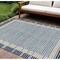 Homeroots 9' X 12' Navy Blue And Denim Blue Striped Washable Indoor Outdoor Area Rug 610490 - alternate 1