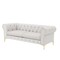 Homeroots 87" White Faux Leather Chesterfield Solid Wood Sofa 543943 - alternate 8