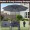 Villacera 9-Foot Outdoor Patio Umbrella, Gray 83-OUT5446 - alternate 8