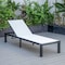 Leisuremod Marlin Patio Chaise Lounge Chair with Black Aluminum Frame, White MLBL-77W - alternate 8
