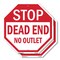 Signmission Stop Dead End No Outlet, 10 inch X 10 inch, Aluminum Metal Signs, 2PK OC-A-2PACK-10-82 - alternate 1