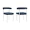 Armen Living Shannon Dining Chair with Brushed Stainless Steel and Blue Fabric - Set of 2 LCSNSIBSBLU - alternate 1